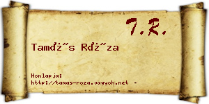 Tamás Róza névjegykártya